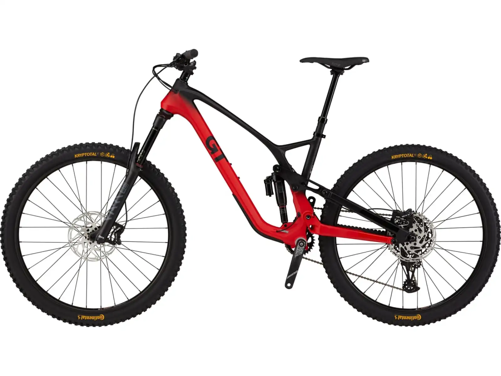 GT Force 29 Carbon Elite full suspension mountain bike Red