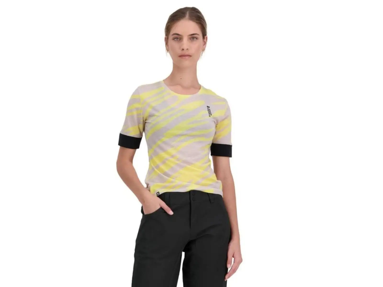 Mons Royal Cadence Half Zip WMNS women's jersey short sleeve Limelight Camo