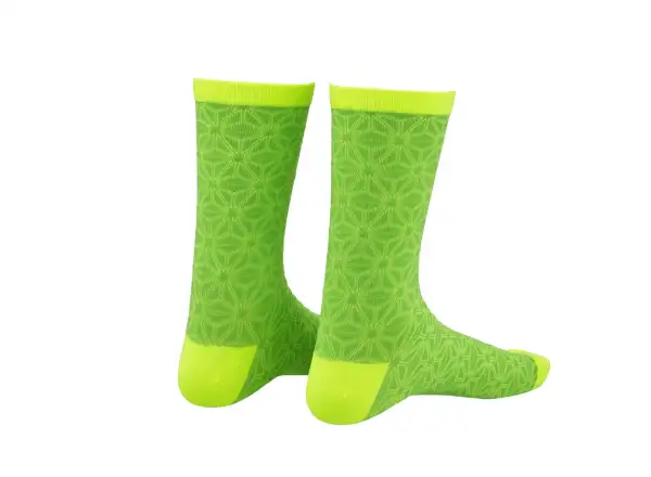 Supacaz Asanoha women's socks Neon Yellow/ Neon Green