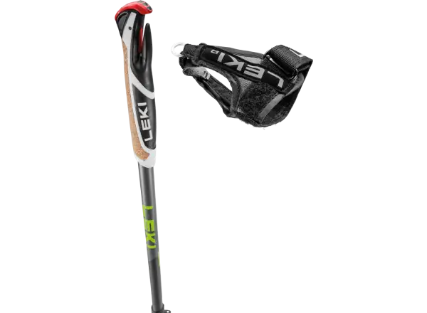 Leki Spin Shark trekking poles Grey/Dark Anthracite/Lime size 100-130 cm