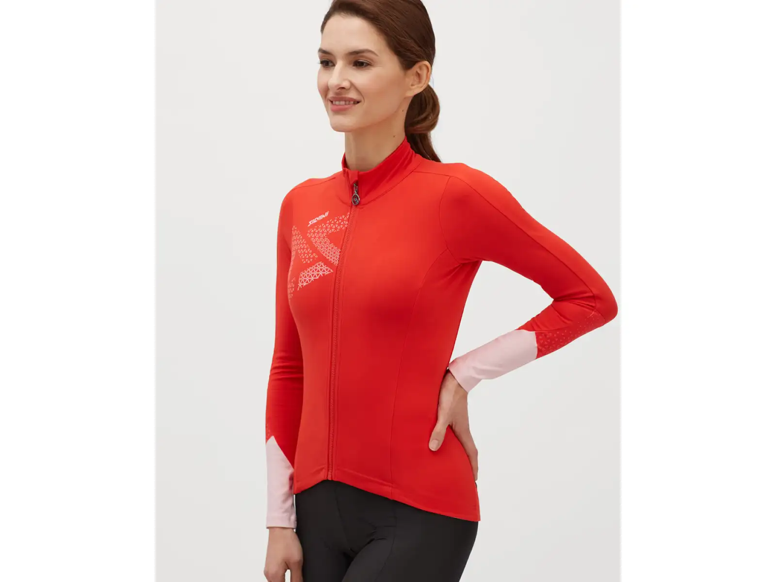 Silvini Calvana women's jersey long sleeve ruby/pink