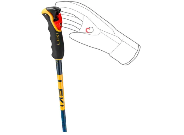 Leki Spitfire Vario 3D ski poles Denimblue/Aegeanblue/Mustardyellow