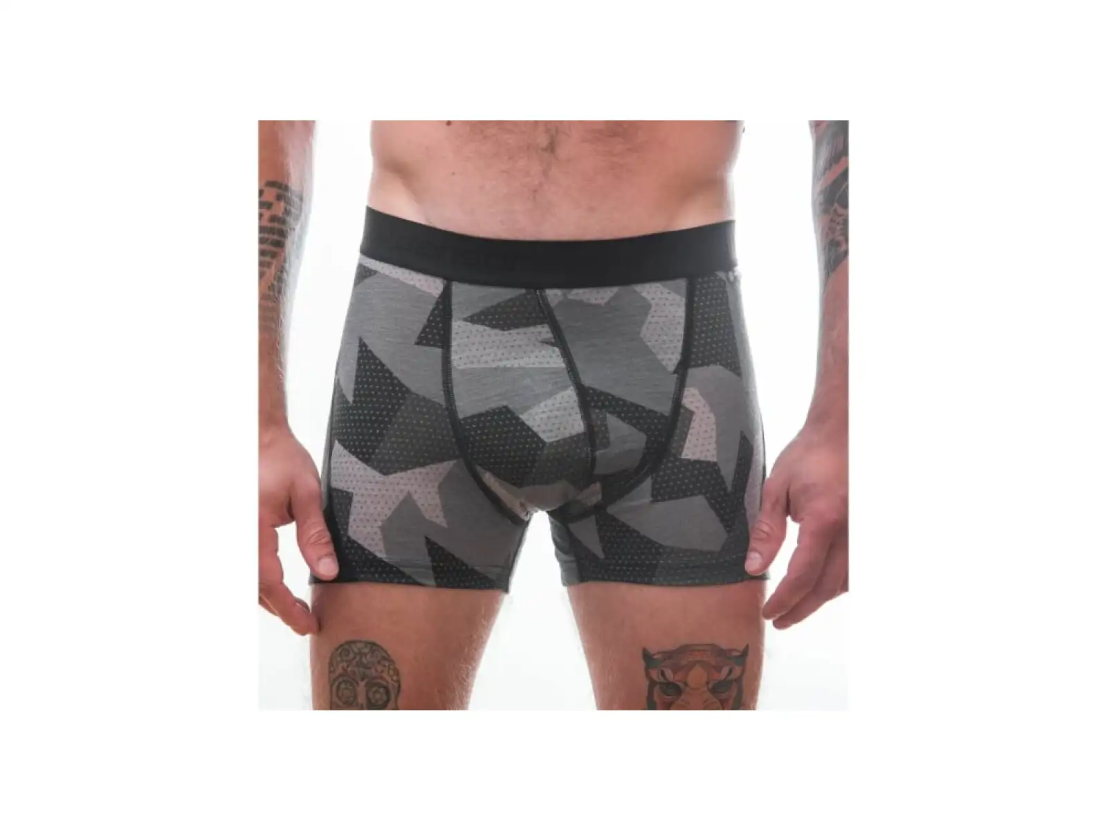 Sensor Merino Impress men's thermal shorts black/Camo