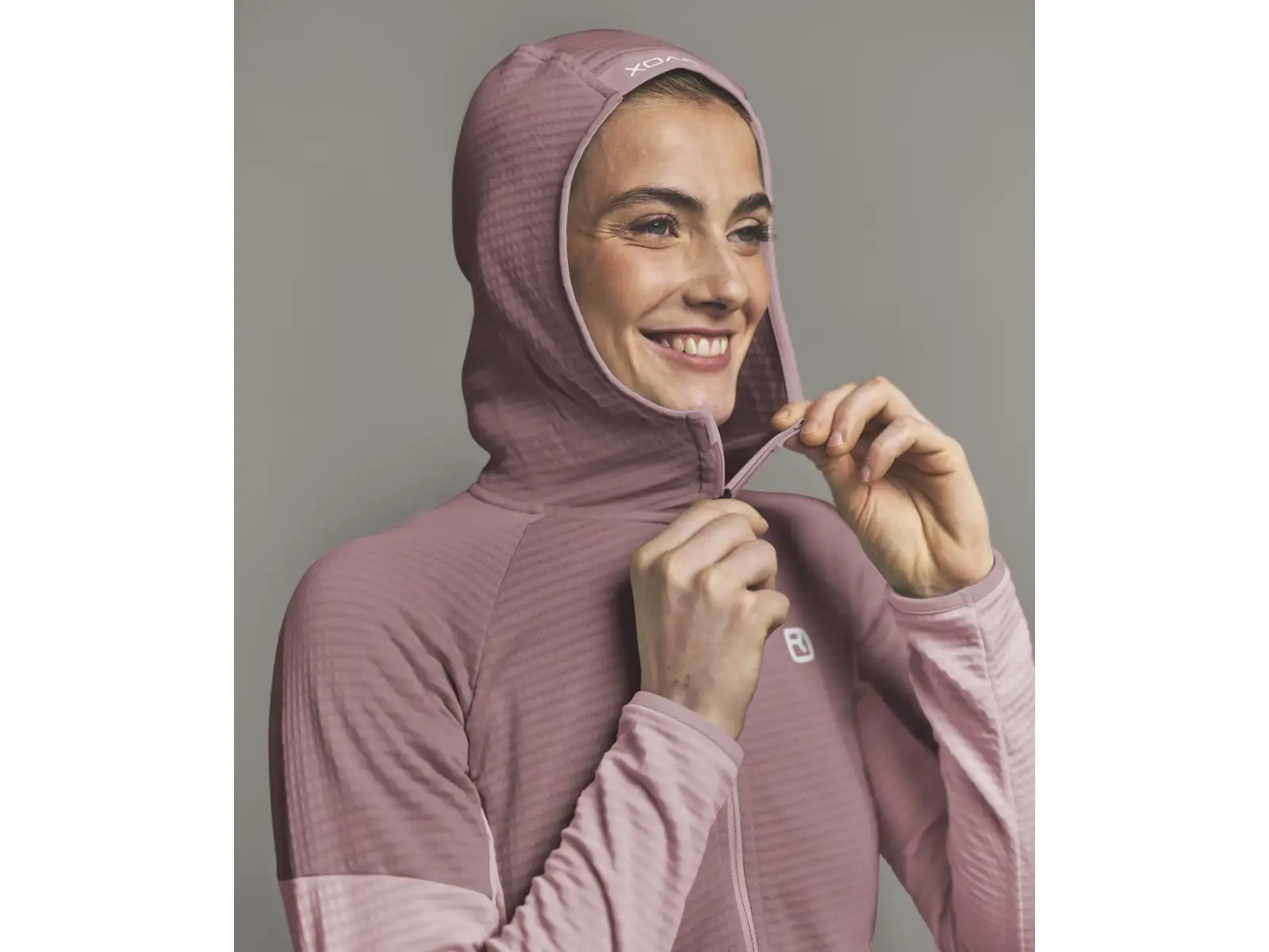 Ortovox Fleece Light Grid Hoody women's sweatshirt Dawn Rose