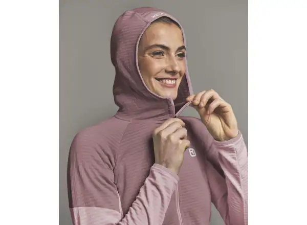 Ortovox Fleece Light Grid Hoody women's sweatshirt Dawn Rose