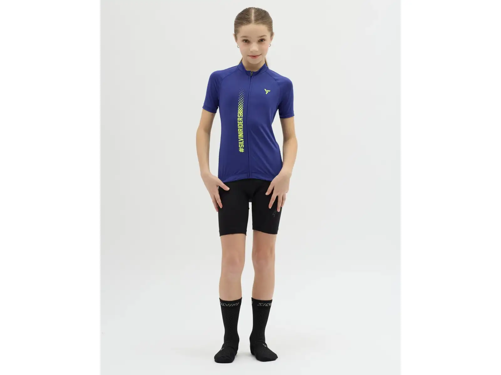 Silvini Mazzani children's jersey short sleeve Blue/Neon