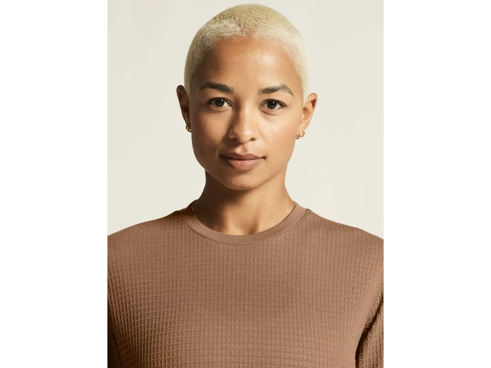 Craft Wool Waffle women's shirt long sleeve brown