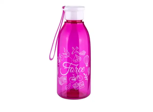 Force Drop Tourist bottle 0.6 l transparent pink