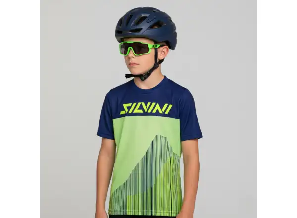 Silvini Denni kids jersey short sleeve Blue Green