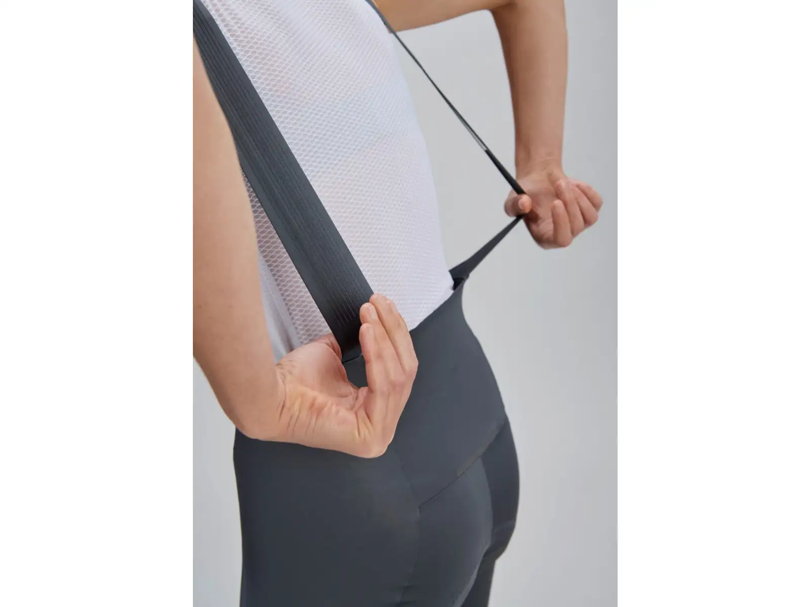POC Raceday women's shorts with pad and bib Sylvanite Grey