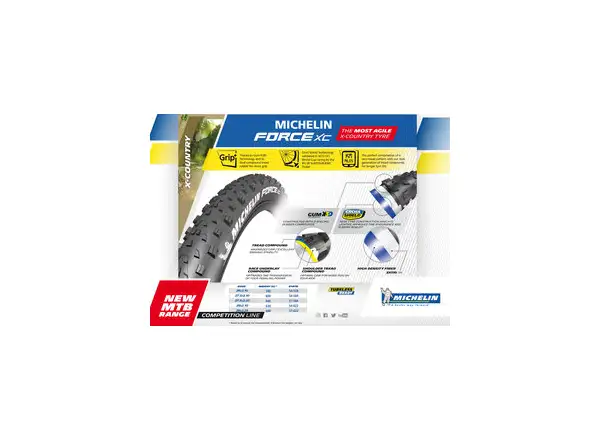 Michelin Force XC Competition line 29x2.25" TS TLR MTB tire kevlar black