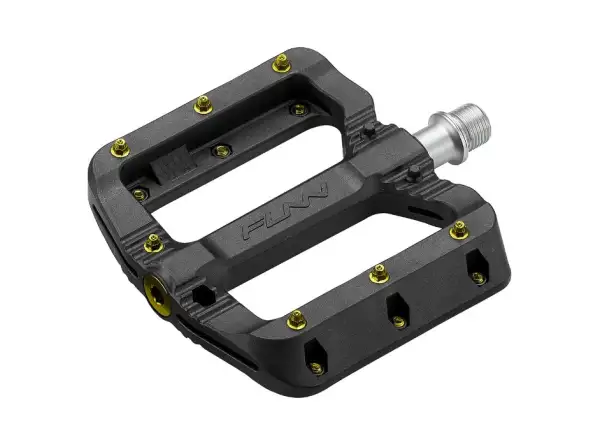 Funn Black Magic platform pedals black/gold pins