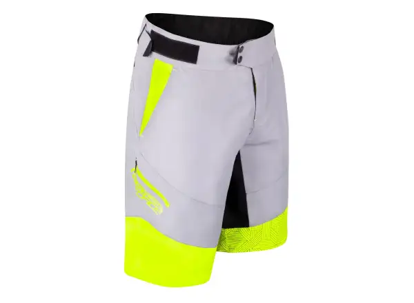 Force Storm men's MTB shorts with padding Grey/Fluo