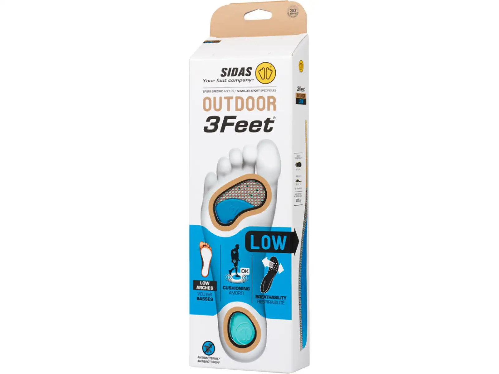 Sidas 3Feet Outdoor Low insoles low arch 1 pair