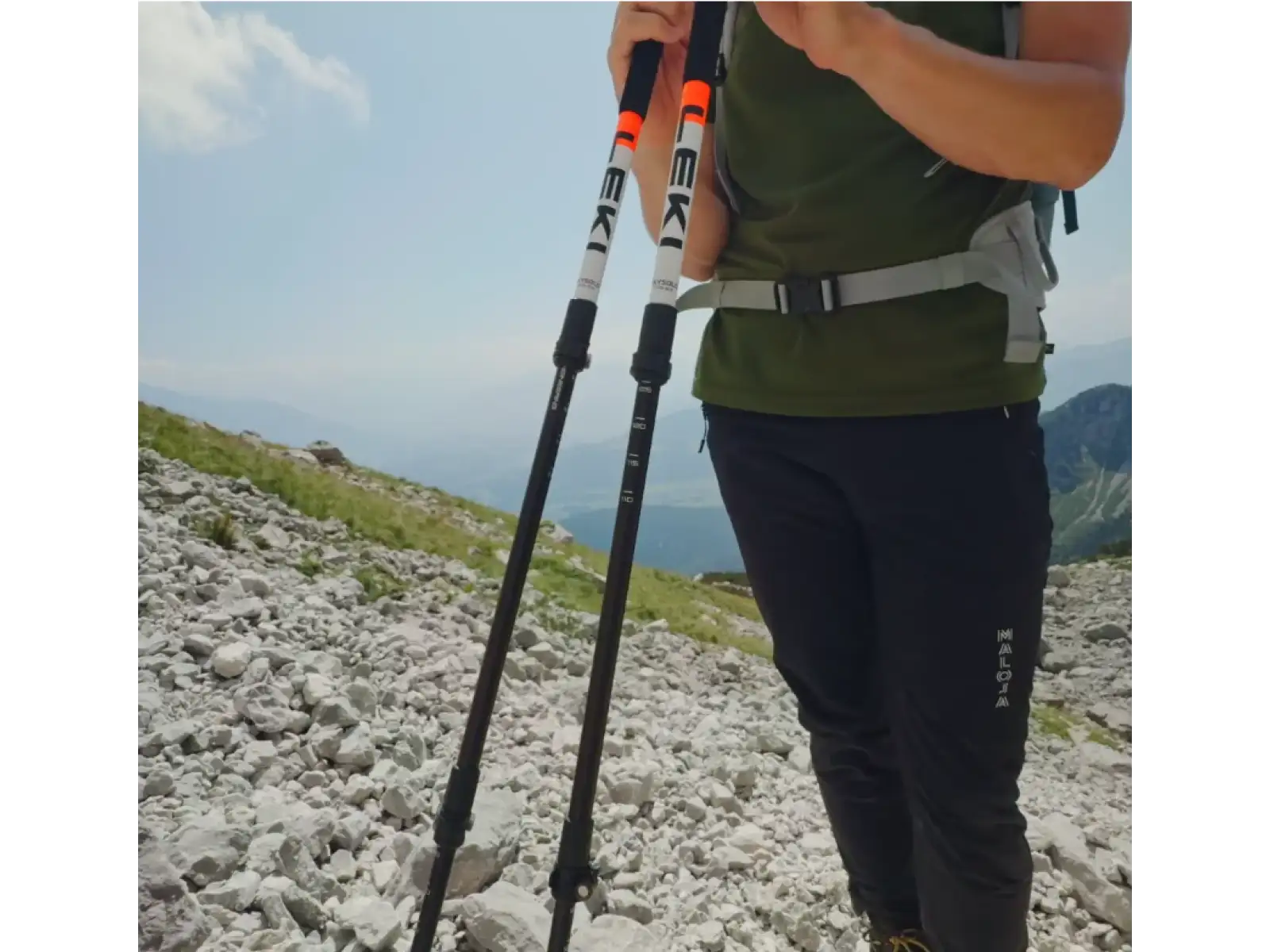 Leki Skysolo trekking poles White-black-neonorange 110 - 145 cm