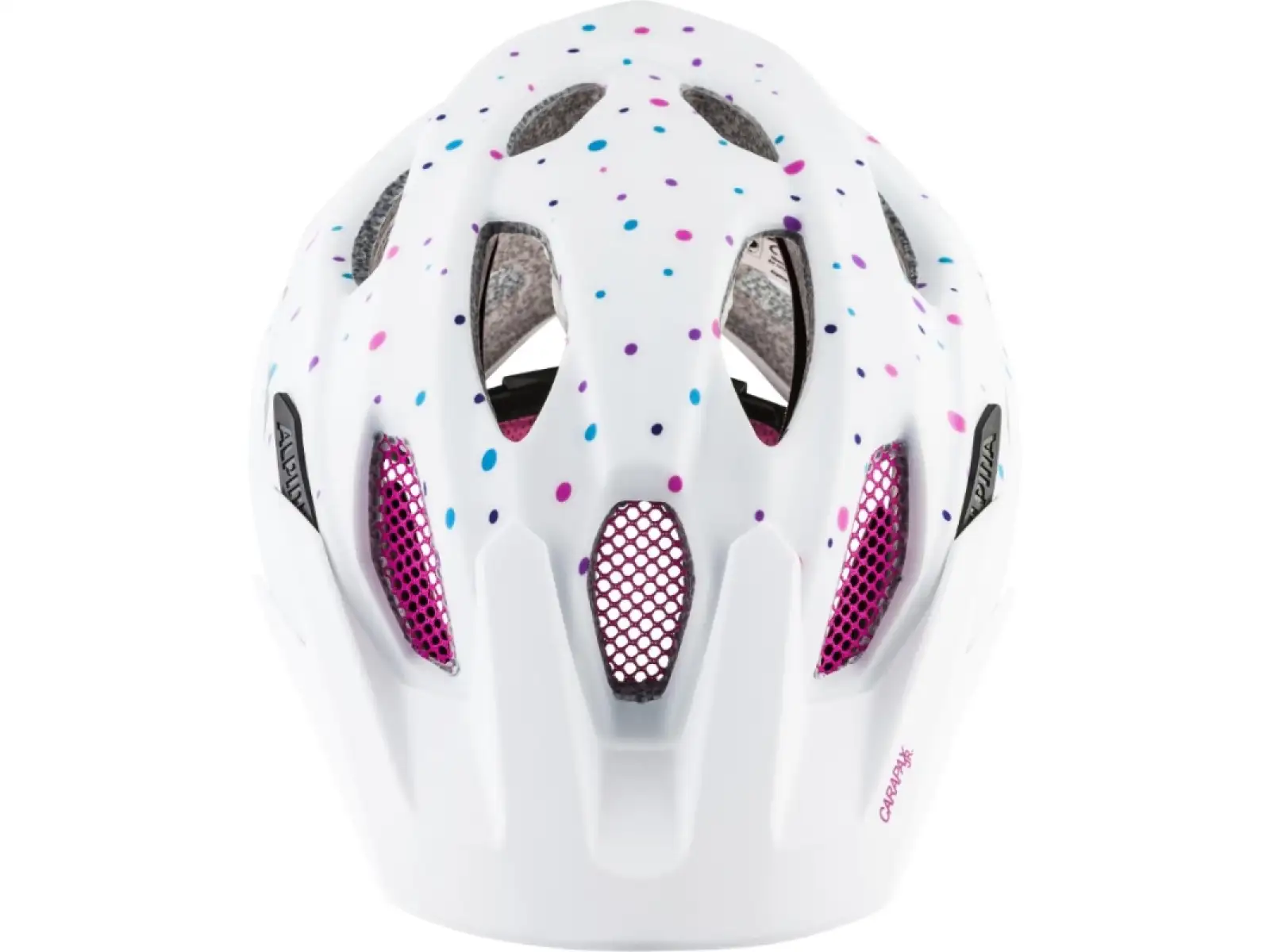 Alpina Carapax Jr. children's helmet white polka dots