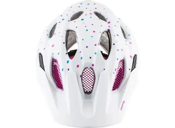 Alpina Carapax Jr. children's helmet white polka dots