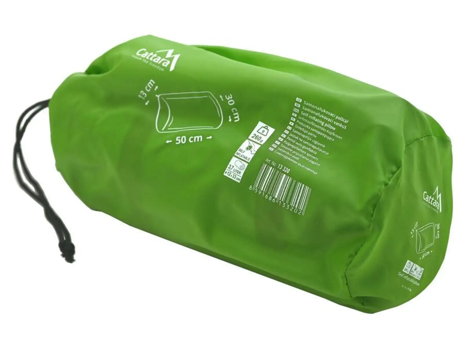 Cattara self-inflating pillow 50x30x13cm green