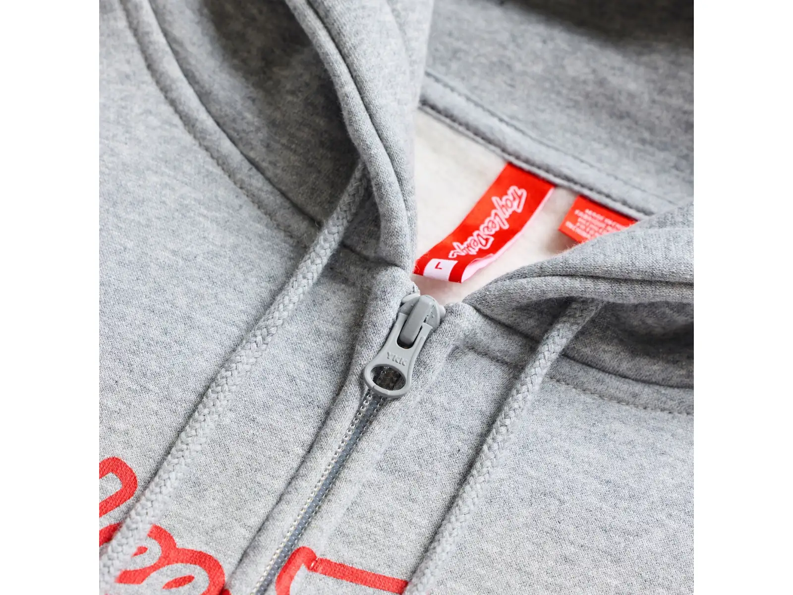 Troy Lee Designs Signature men's zip-up hoodie Gray heather/Red