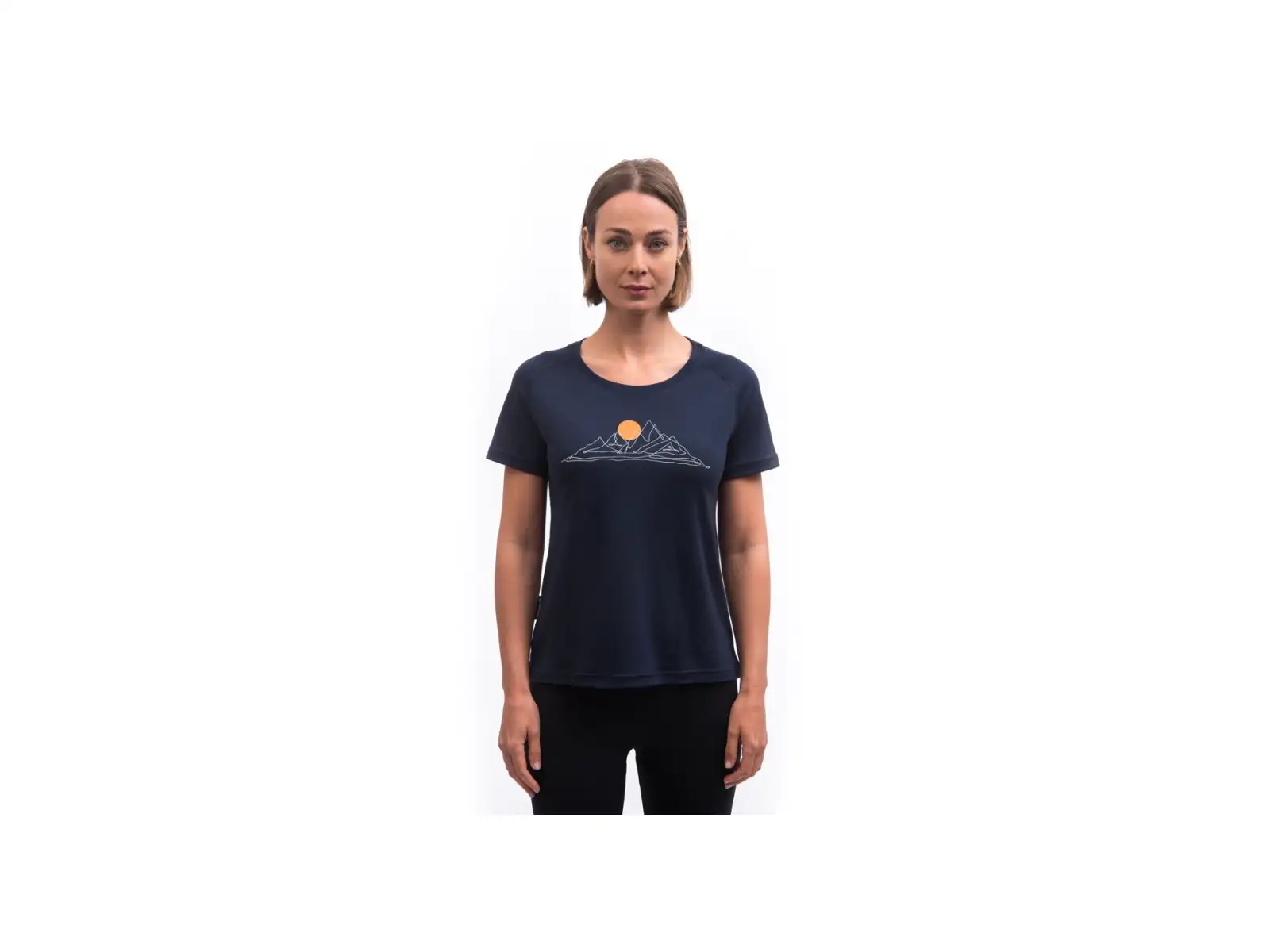 Sensor Merino Blend Moon women's short sleeve T-shirt Deep Blue