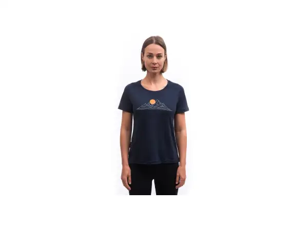 Sensor Merino Blend Moon women's short sleeve T-shirt Deep Blue