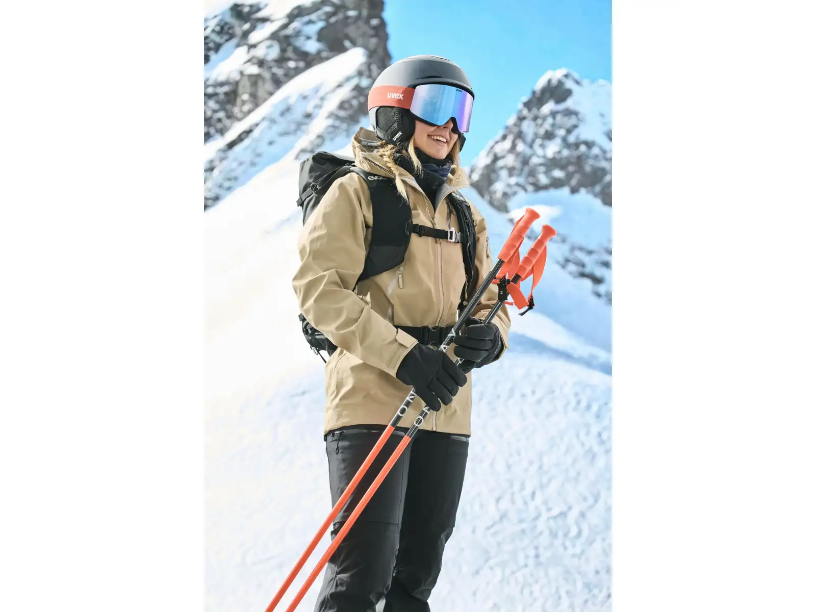 Uvex Provoque FM ski goggles black matt/blue - green