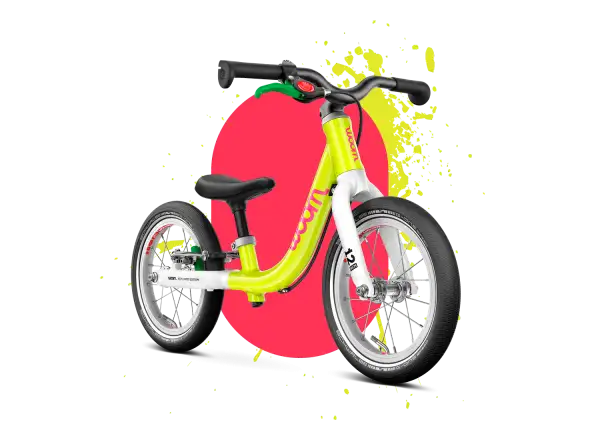 Woom GO 1 kids balance bike neon lime