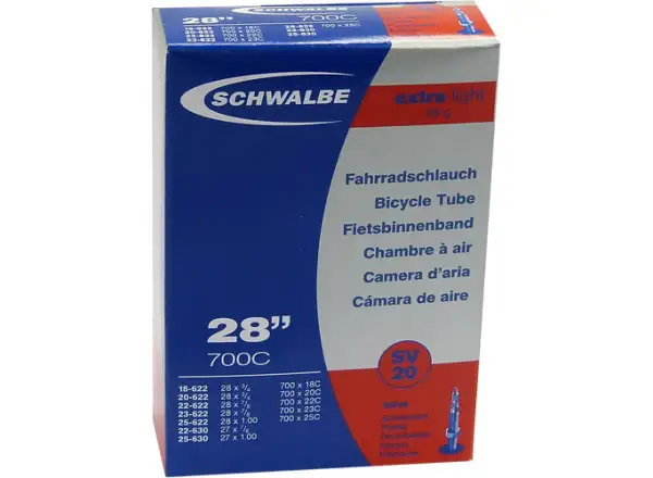 Schwalbe road inner tube Extra Light 18-25/622 (Nr.20) 80 mm Presta valve