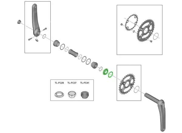 Shimano FC-M8100/M7100 lockring chainring