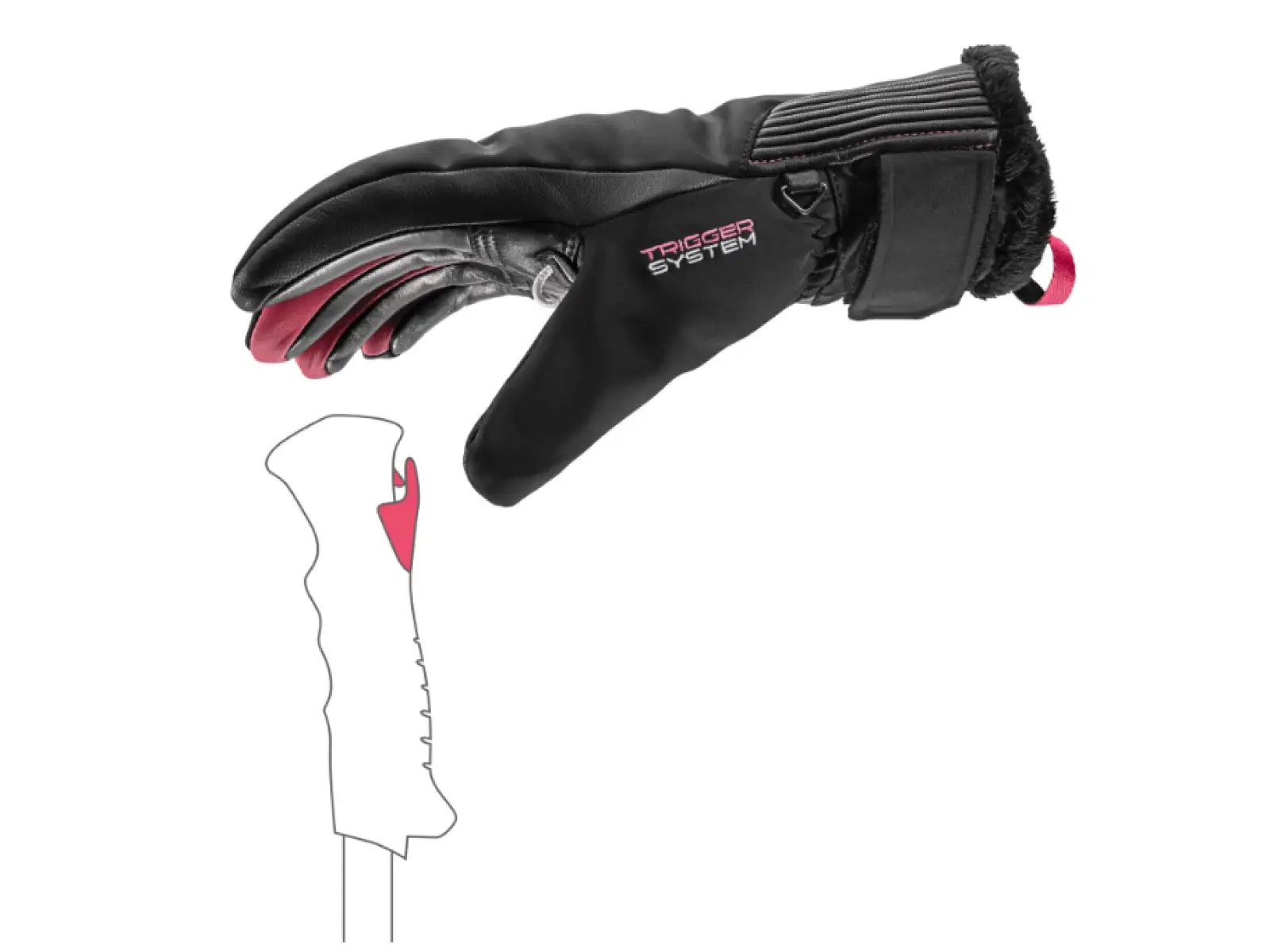Leki Vallarta 3D Women gloves Black-Rose