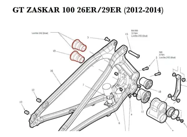 GT Zaskar 100 29" main pivot - bolt (ATIOT4197)