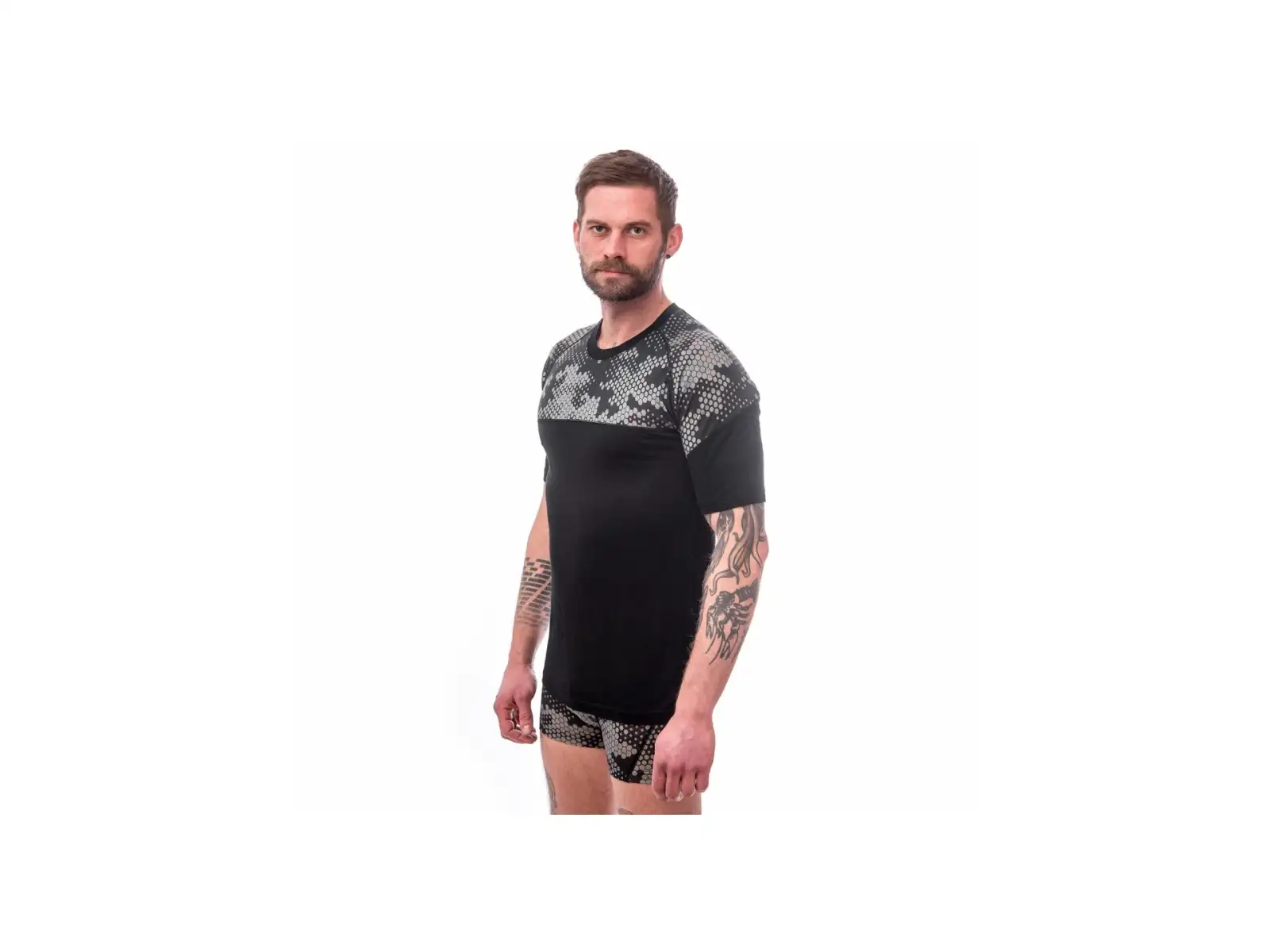 Sensor Merino Impress men's T-shirt short sleeve black/Honeycomb