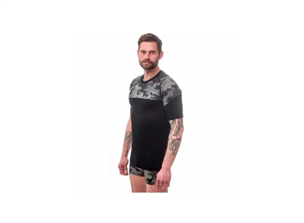 Sensor Merino Impress men's T-shirt short sleeve black/Honeycomb