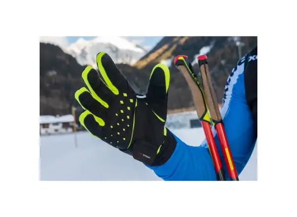 Leki HRC Race Shark cross-country gloves Black/Neon yellow