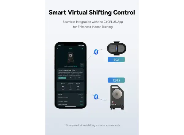 Cycplus BC2 virtual shifting for trainers T2H T2 T3
