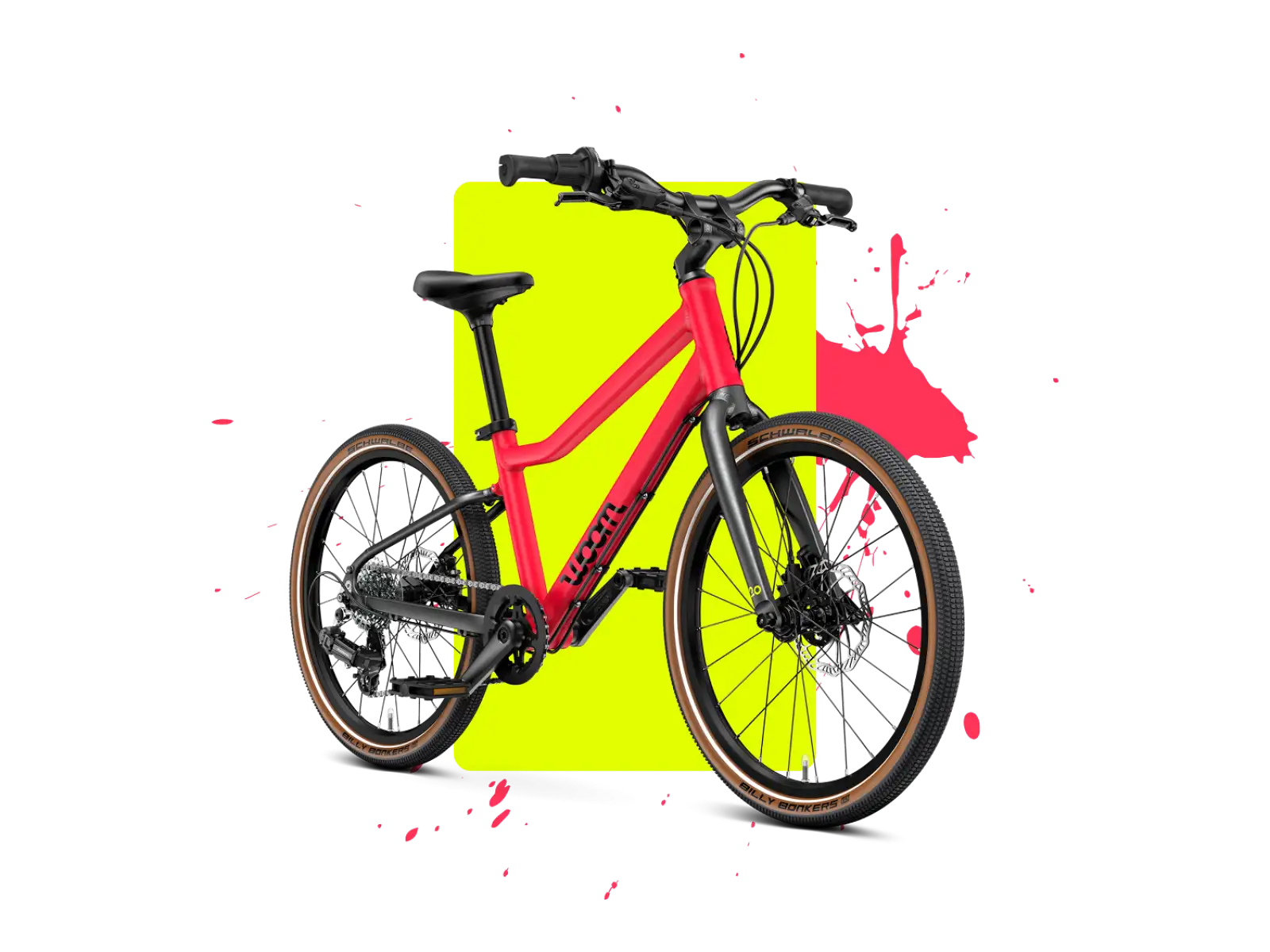Woom 4 EXPLORE children's bike neon pink
