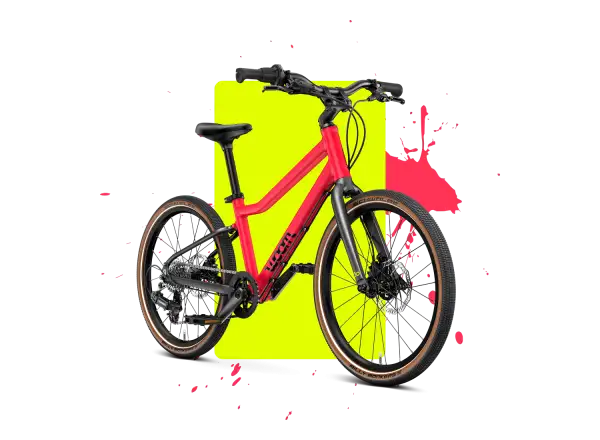 Woom 4 EXPLORE children's bike neon pink