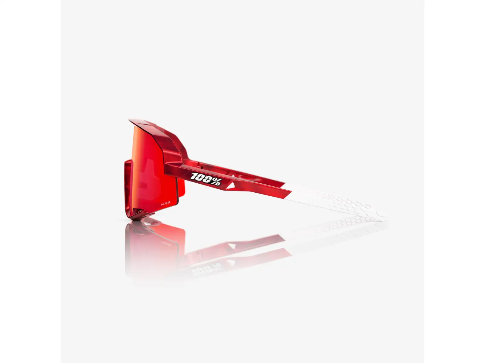 100% Slendale Pidcock Le cycling glasses Gloss Red Holographic HiPER Red Mirror Lens