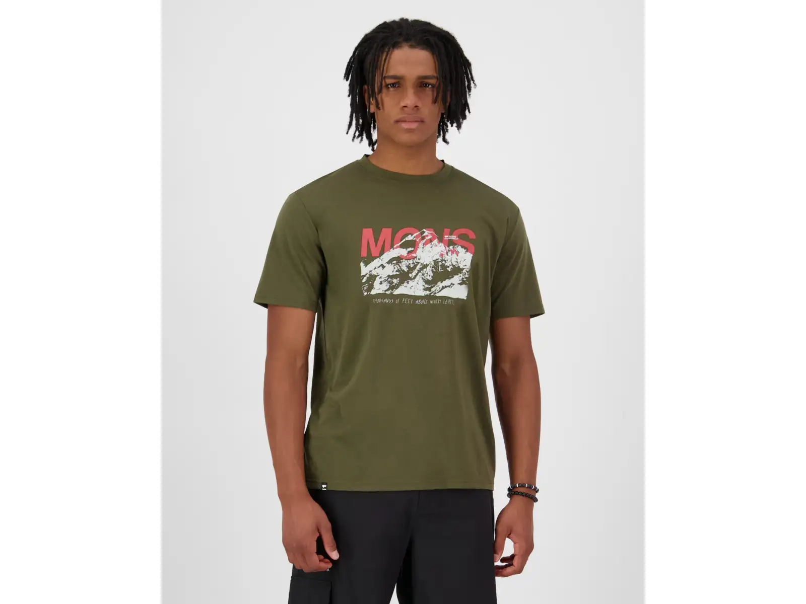 Mons Royale Icon Merino men's short sleeve shirt Dark Olive