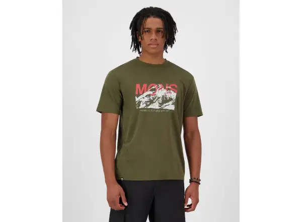 Mons Royale Icon Merino men's short sleeve shirt Dark Olive