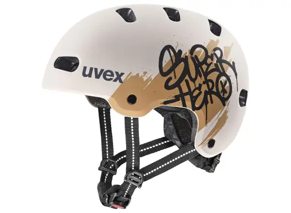Uvex Kid 4 Style kids helmet Super Hero Warm Grey Matt