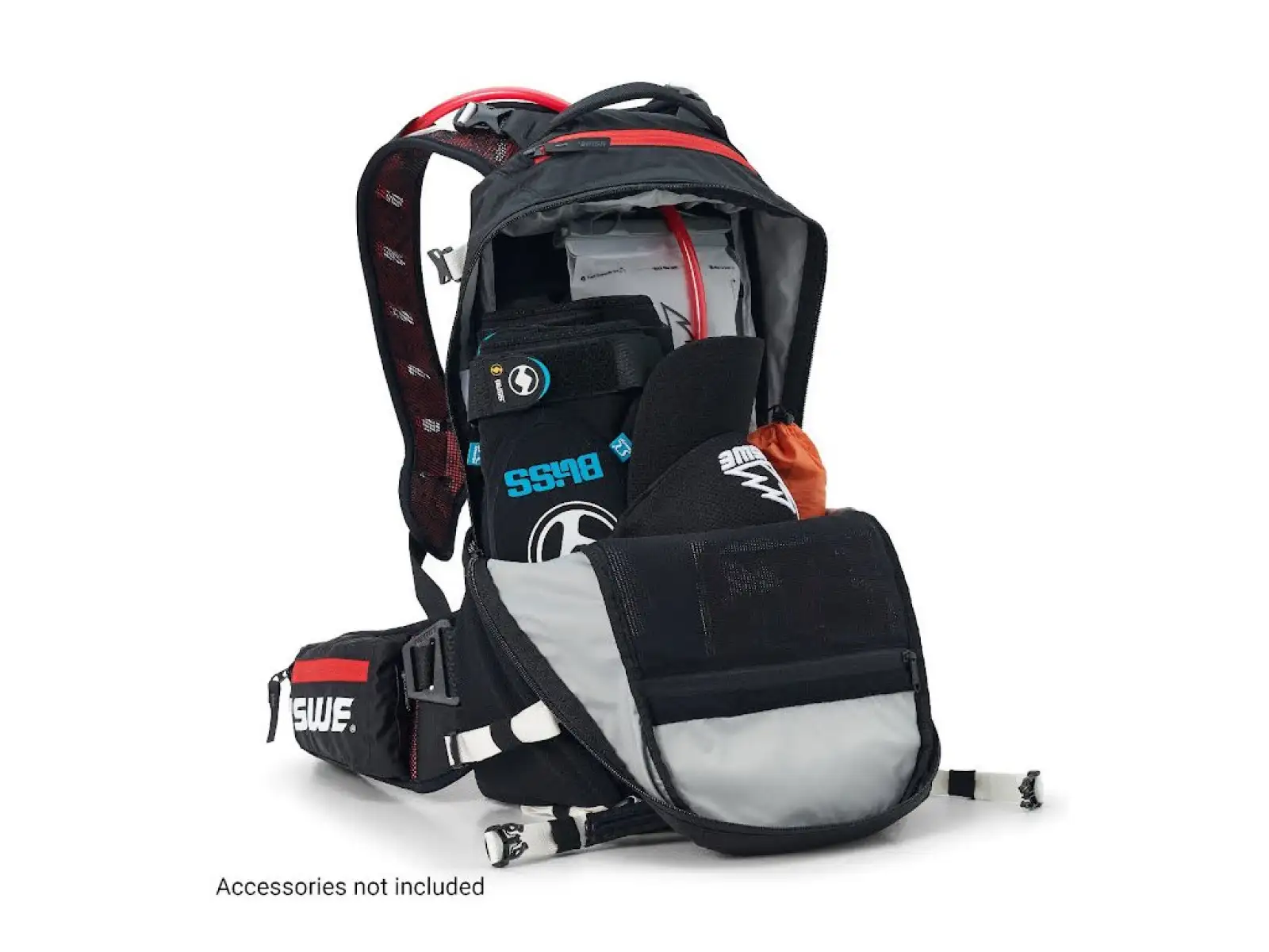USWE Flow 16 backpack with back protector Black/Red 16 l