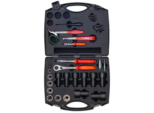 Unior tool set for servicing suspension forks and shocks