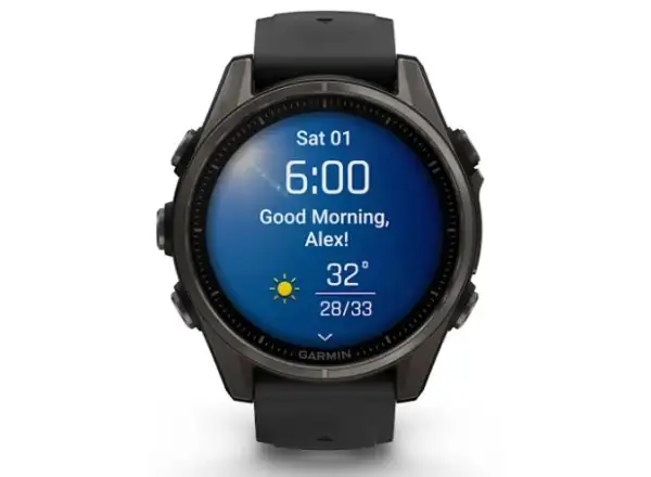 Garmin fenix 8 - 43 mm AMOLED Sapphire smart watch Carbon titanium Black/Pebble grey