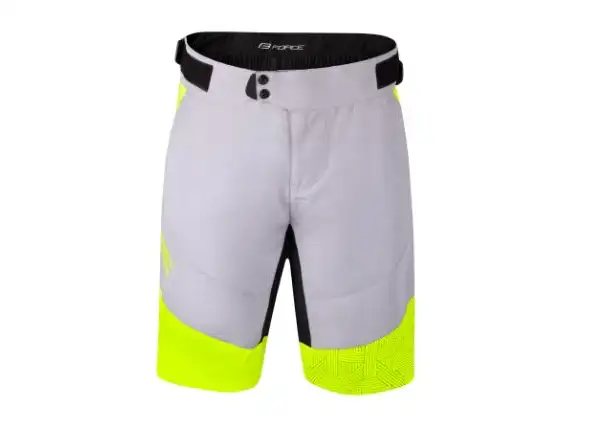 Force Storm men's MTB shorts with padding Grey/Fluo