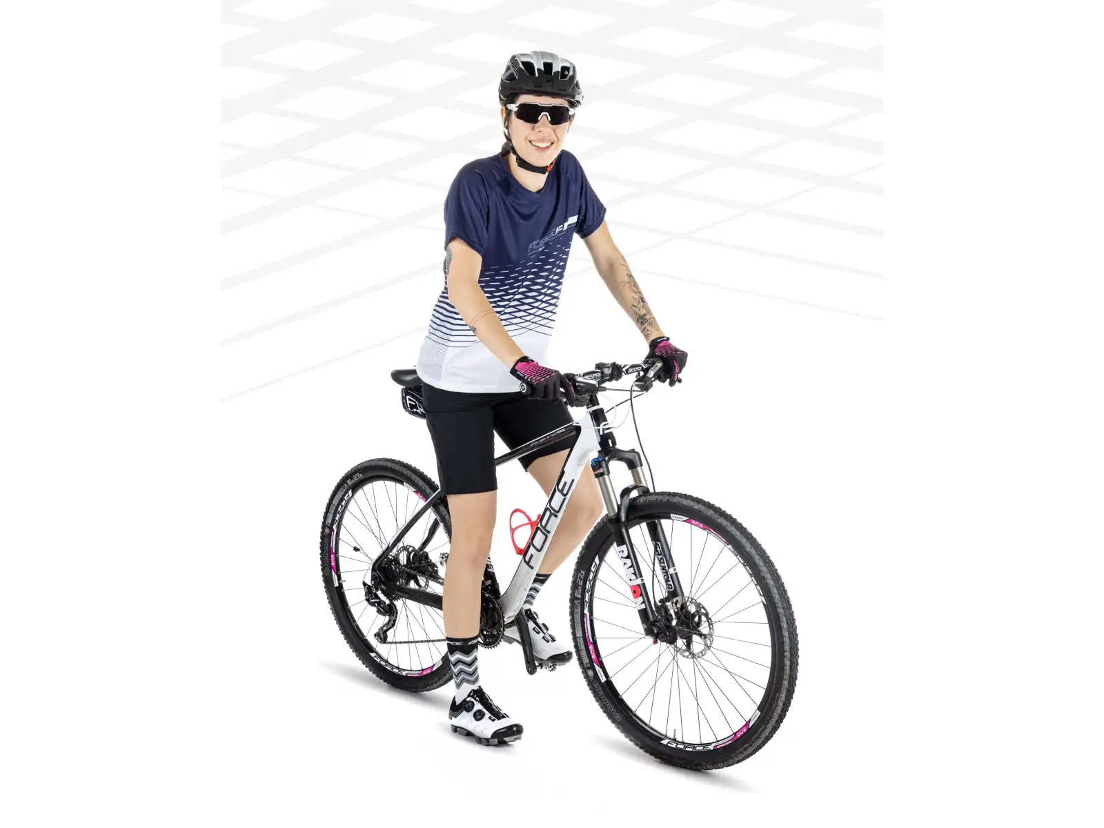 Force Angle MTB women's jersey short sleeve white/blue