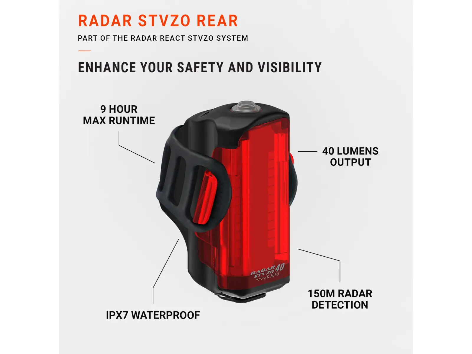 Lezyne Radar StVZO rear light with radar Black