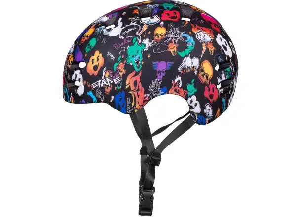 Etape Buddy kids cycling helmet black/graphics matte