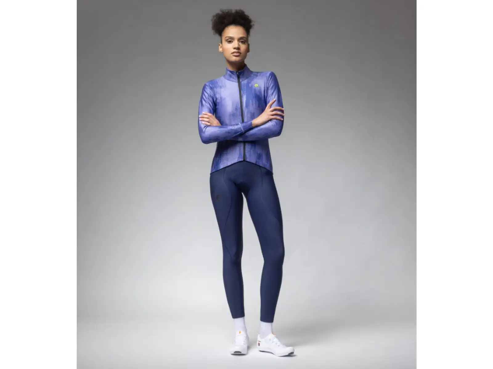 Alé PR-E Knitted women's winter cycling jacket Cornflower