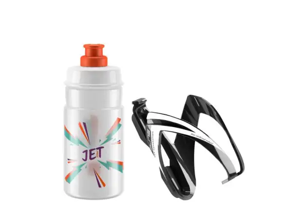Elite Kit CEO set basket Black Glossy + JET bottle 350 ml Clear/Orange Logo